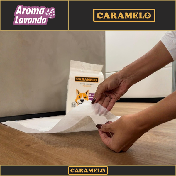 Tapete Higiênico Lavanda - 60x60 - 50 unidades - Antiodor Antivazamento | Caramelo