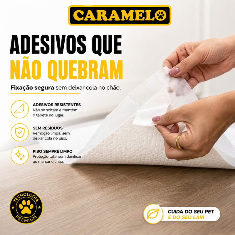 Tapete Higiênico Caramelo Para Cães Tradicional Premium 60x60 - 50 Unidades