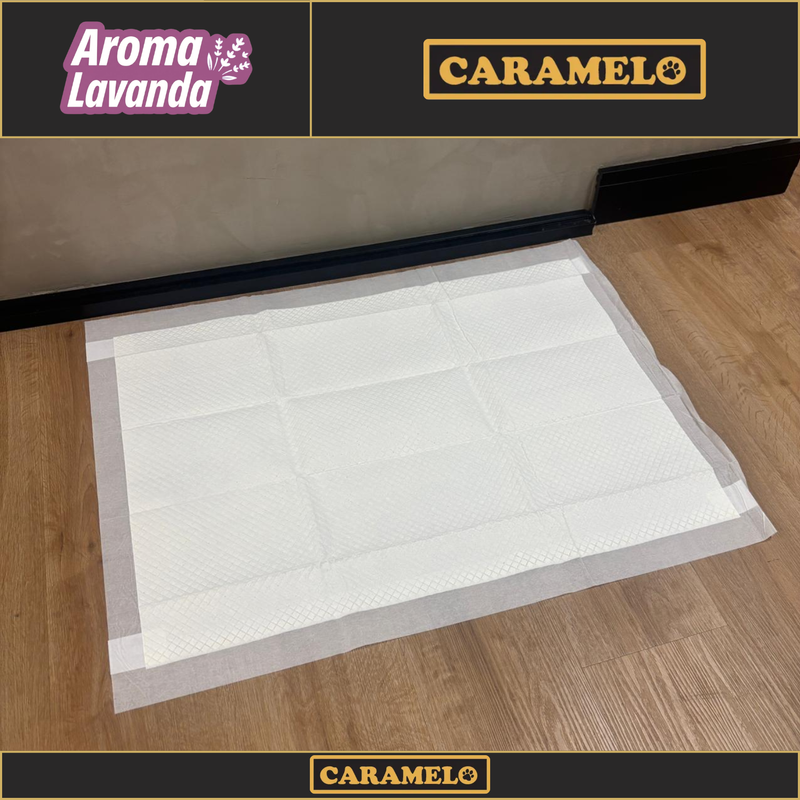 Tapete Higiênico Lavanda - 60x60 - 50 unidades - Antiodor Antivazamento | Caramelo