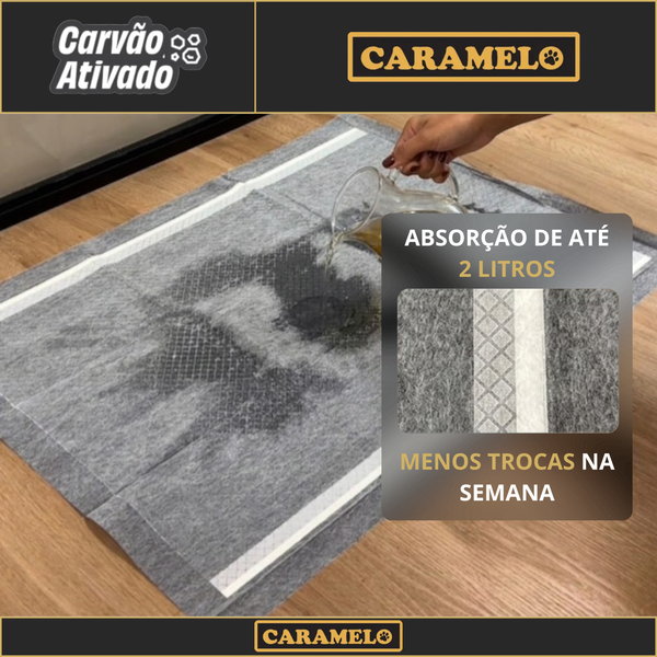 Tapetes Higiênicos Super Premium Com Carvão Ativado 60x60 - Black - Anti Odor - Caramelo