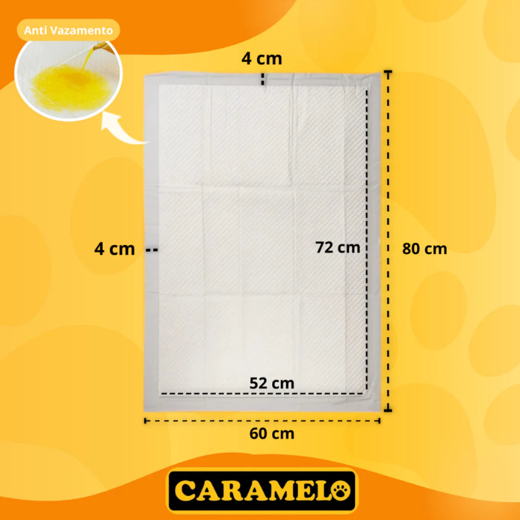 Tapete Higiênico 60 unidades 80x60cm - Caramelo