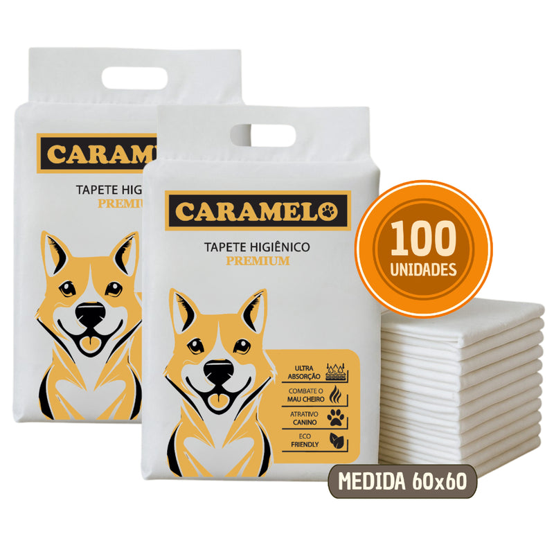 Tapetes Higiênicos 100 unidades Tamanho 60x60 para Cachorros  - Caramelo