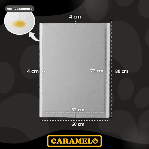 Tapetes Higiênicos Com Carvão Ativado 90 unidades Tamanho 80x60 para Cachorros - Caramelo