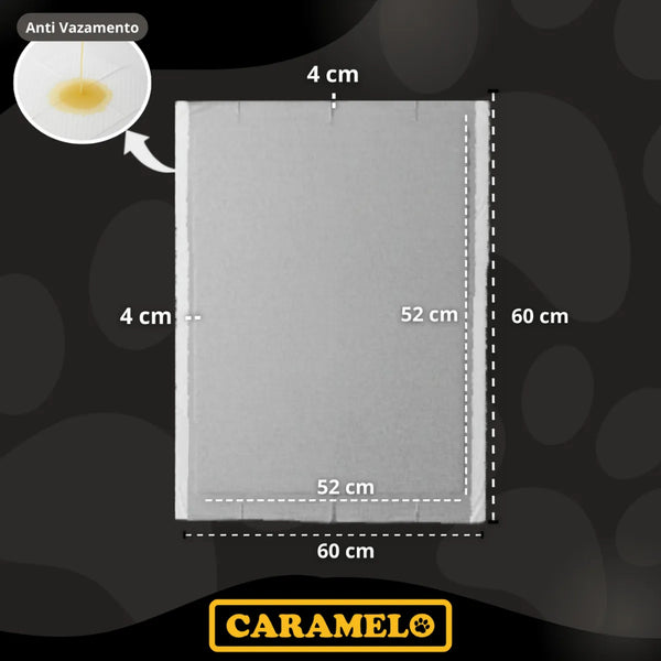 Tapetes Higiênicos Com Carvão Ativado 100 unidades Tamanho 60x60 para Cachorros - Caramelo